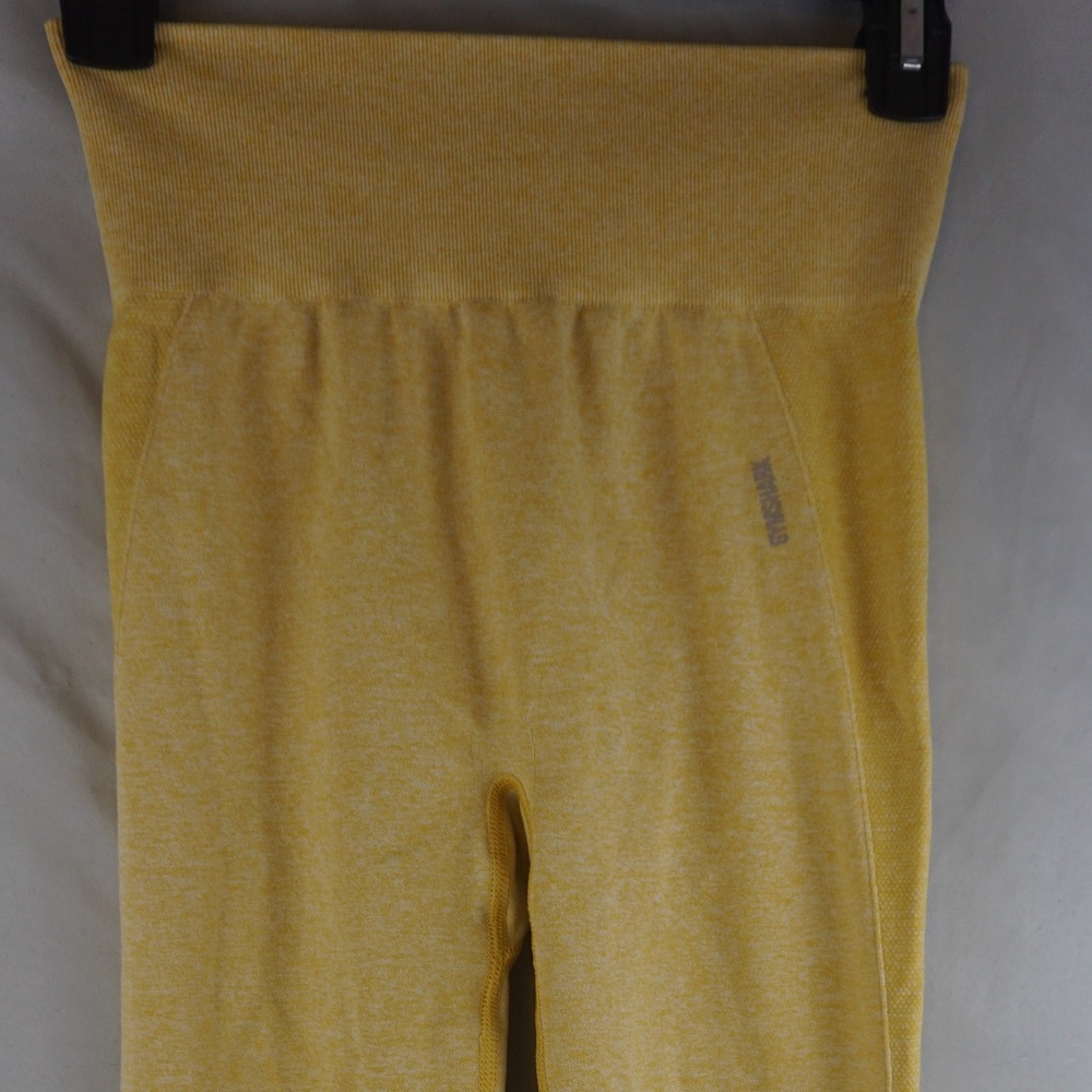 Gymshark High Waist Flex Leggings Yellow Medium With Glute contouring S